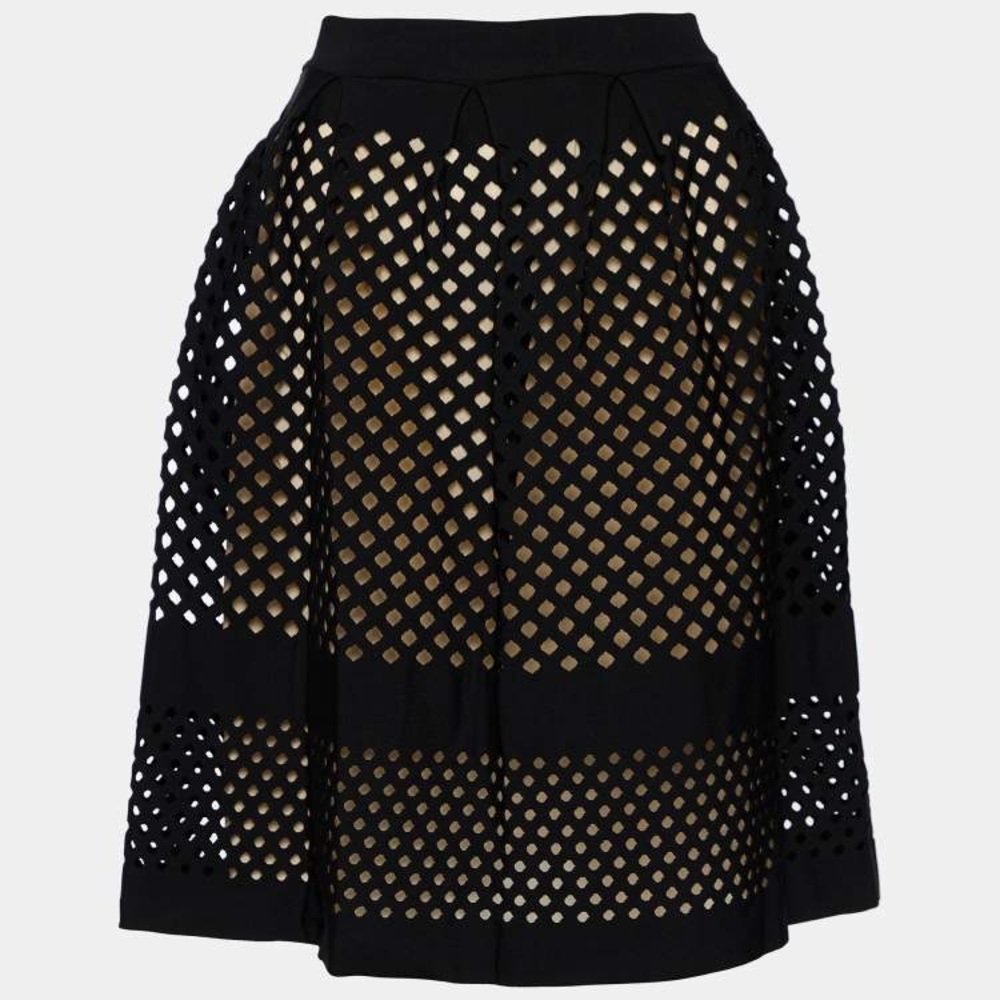 Fendi  Knit Pleated  Midi Skirt with Cut Out Design